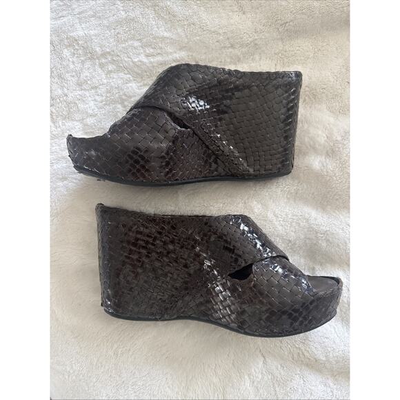 Pons Quintana Womens Sandals Wedges Spain Brown Leather Size 37 7m - Picture 7 of 7